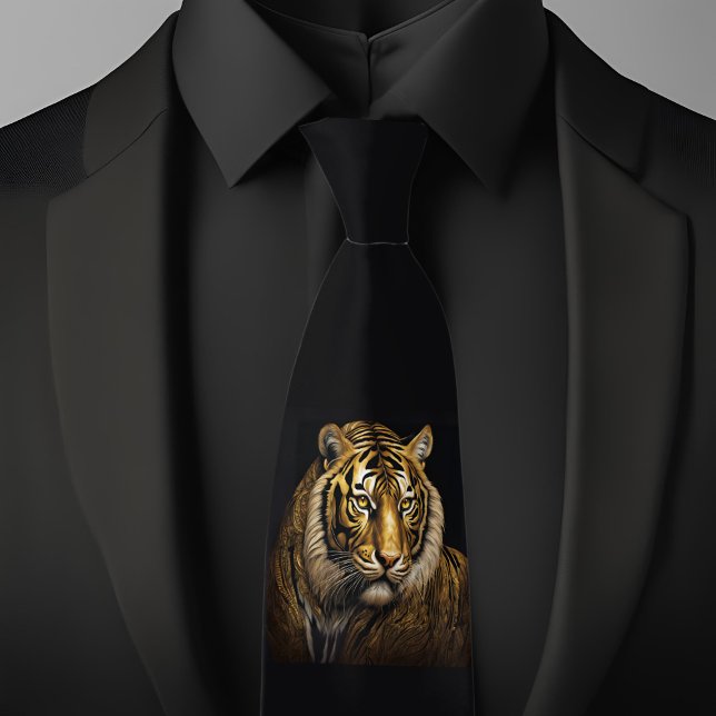 Tigre Féroce sur Cravate Noire (Créateur téléchargé)