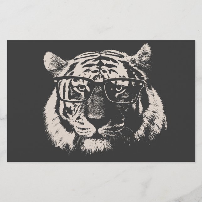 Tigre Hipster Avec Verre (Devant)