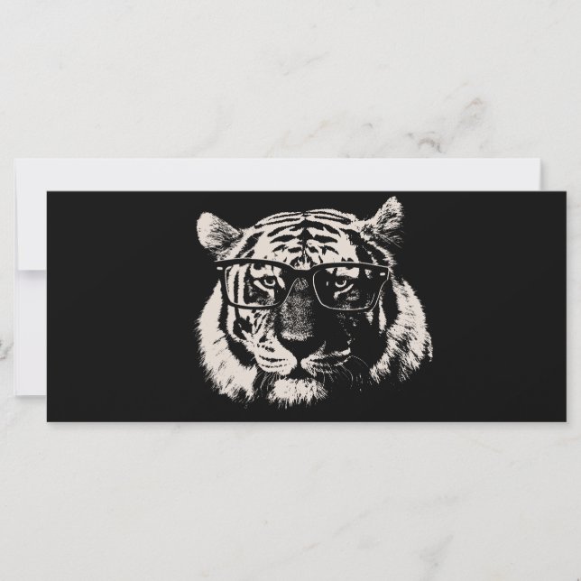 Tigre Hipster Avec Verre (Devant)