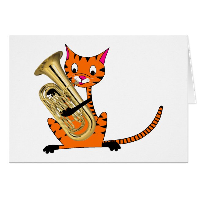 Tigre jouant l'euphonium (Devant horizontal)