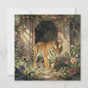 Tigre majestueux marchant à travers les dunes anci