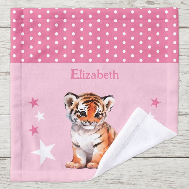 Tigre mignon ajouter nom pois étoiles rose (Créateur téléchargé)