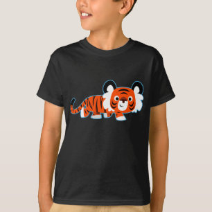 Tigre mignon de bande dessinée sur le T-shirt