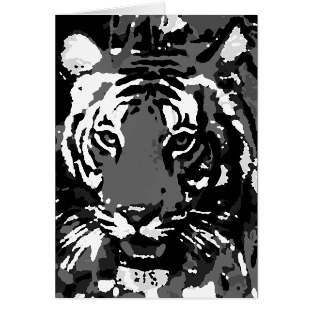 Tigre noir blanc Pop Art (Devant)