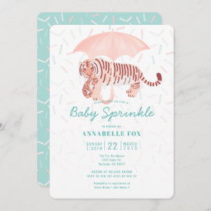 Tigre Parapluie bébé Sprinkle Douche Invitation
