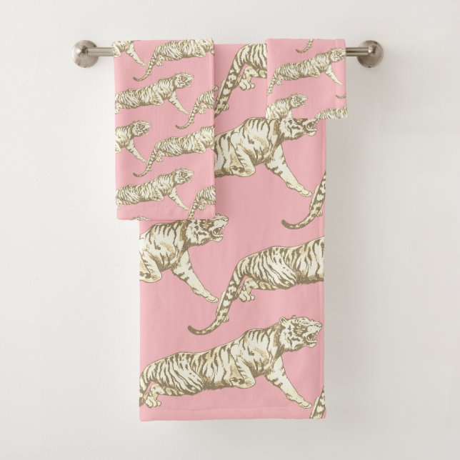 Tigre rose beige Motif moderne (En situation)