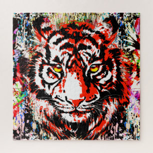 Tigre rouge - Tiger Portrait Jigsaw Puzzle