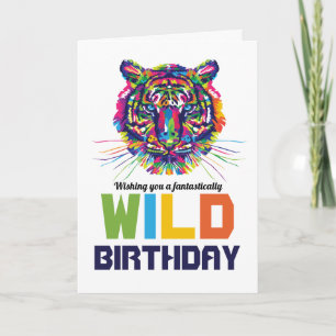 Tigre sauvage, carte d'anniversaire