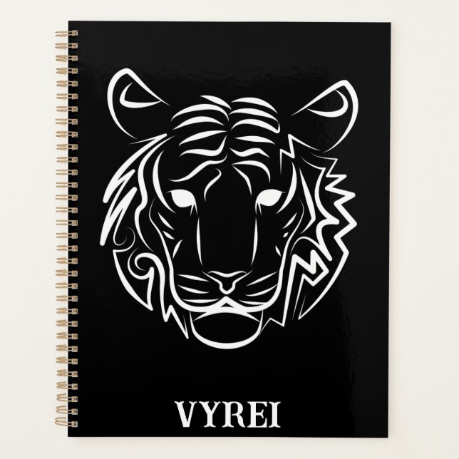 Tigre tribal noir et blanc (Devant)