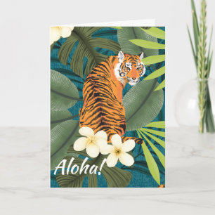 Tigre tropical Hawaiian Palm Jungle Invitation Tur