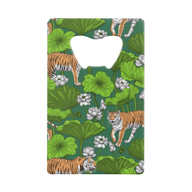 Tigres dans l'étang blanc de lotus (Devant)