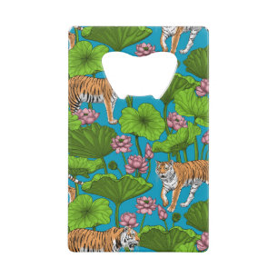 Tigres dans l'étang rose lotus