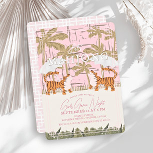 Tigres Rugissants Chinoiserie Rose Invitation de P
