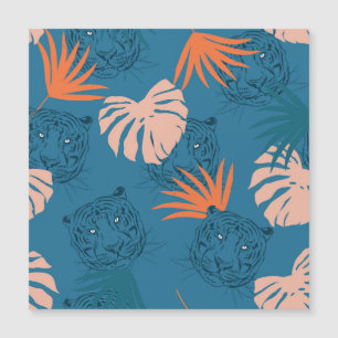 Tigres tropicaux Feuilles Bleu profond