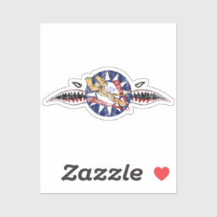 tigres volant avg carré autocollant