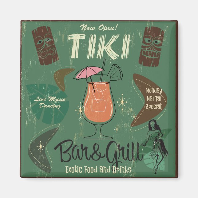 Tiki Bar&Grill Cocktail Magnet (Devant)