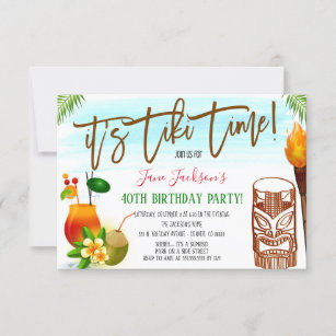 Tiki Bar Invitation de fête d'anniversaire