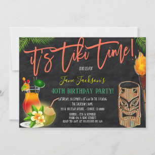 Tiki Bar Invitation de fête d'anniversaire