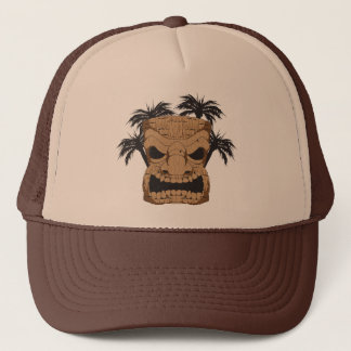 Tiki mauvais découpant le casquette