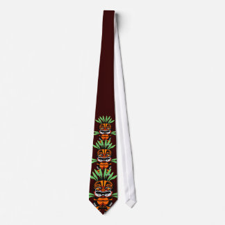 Tiki tribal, cravate rouge