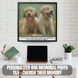 Tile Peel & Stick Tuile photo commémorative de chien personnalisée -