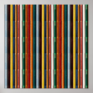TILE Poster Colorful Embossed look Line Art 12x12