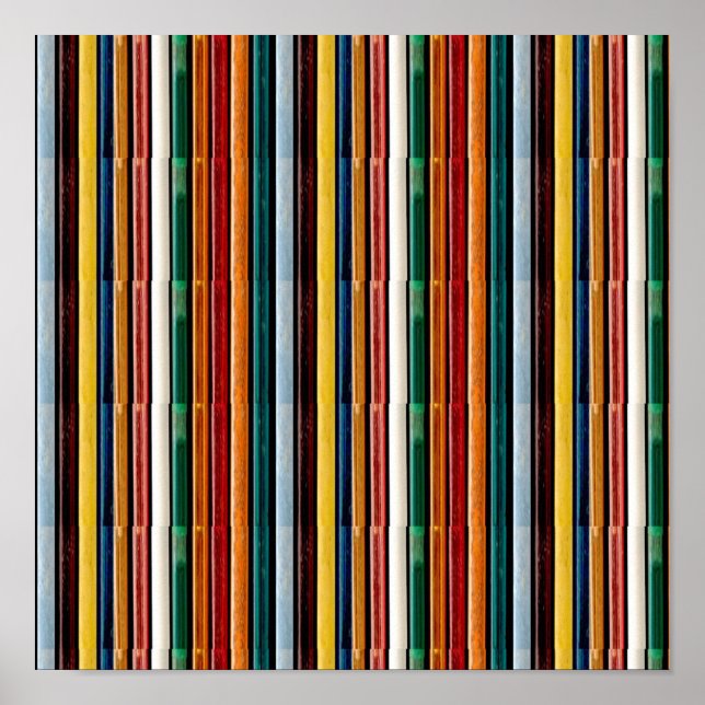 TILE Poster Colorful Embossed look Line Art 12x12 (Devant)