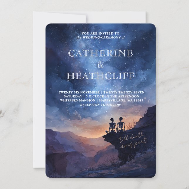 Till Death and End of Time Wedding Invitation (Devant)