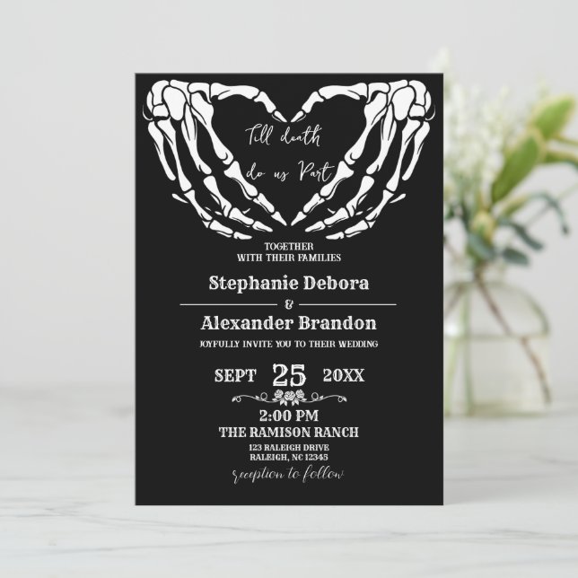 Till Death Do Us Halloween Mariage de carte gothiq (Debout devant)