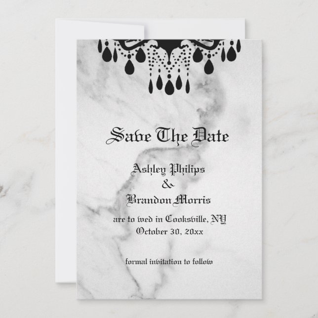 Till Death Do Us Part Marble Save the Date (Devant)