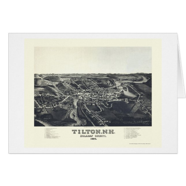 Tilton, carte panoramique de NH - 1884 (Devant horizontal)