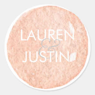 timbre d'aquarelle Monogramme Sticker rond