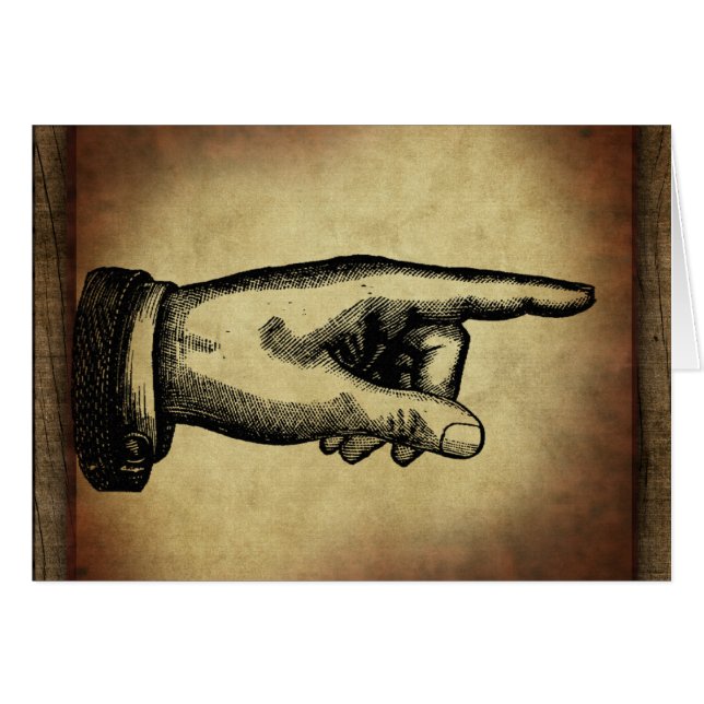 Timbre de pointage vintage de doigt (Devant Horizontal)