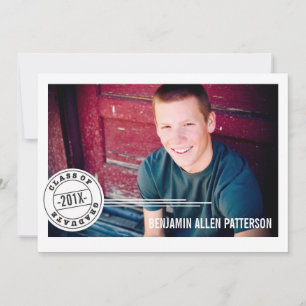 Timbre moderne Photo Faire-part de la fête de grad