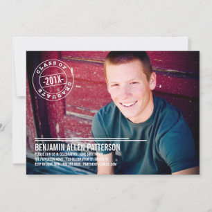 Timbre moderne Photo Faire-part de la fête de grad