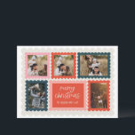 Timbre Postage vintage Photo Collage Carte de Noël<br><div class="desc">Faites-vous plaisir avec notre carte de Noël photo personnalisée, conçue pour capturer la chaleur et la joie de votre famille. Customisez-le avec votre photo préférée, message sincère et détails uniques pour un accueil vraiment mémorable. Parfait pour envoyer des voeux de vacances à ceux qui sont proches et lointains, notre carte...</div>