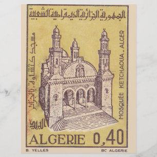 Timbre-poste d'Algérie avec mosquée Ketchaoua