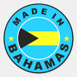 timbre rond étiquette du drapeau du pays du bahama