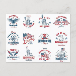 Timbres de carte postale (Fête de l'Indépendance a