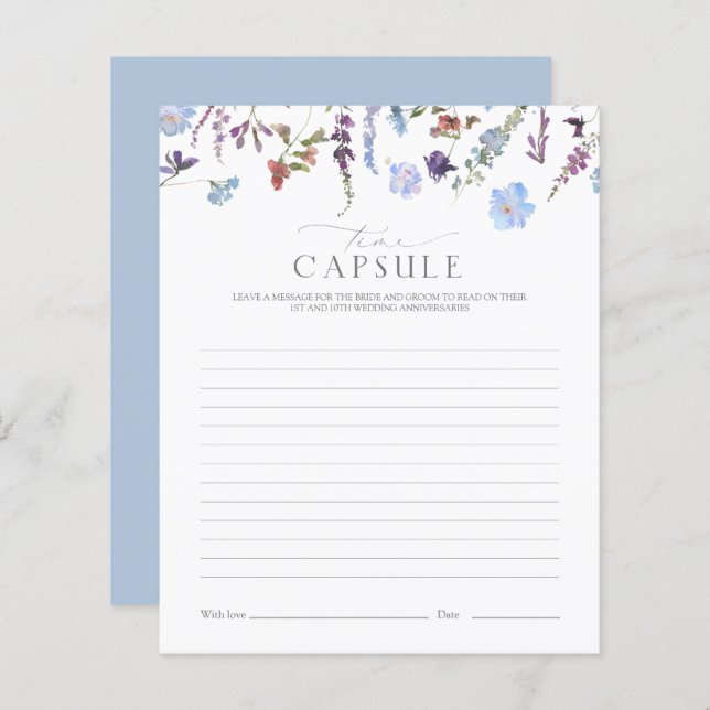 Time Capsule Dusty Blue Fleur sauvage douche Jeu (Devant / Derrière)