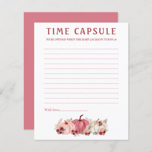 Time capsule Marsala Citrouille Baby shower Jeu