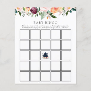 Time for Tea Baby Bingo Game Card