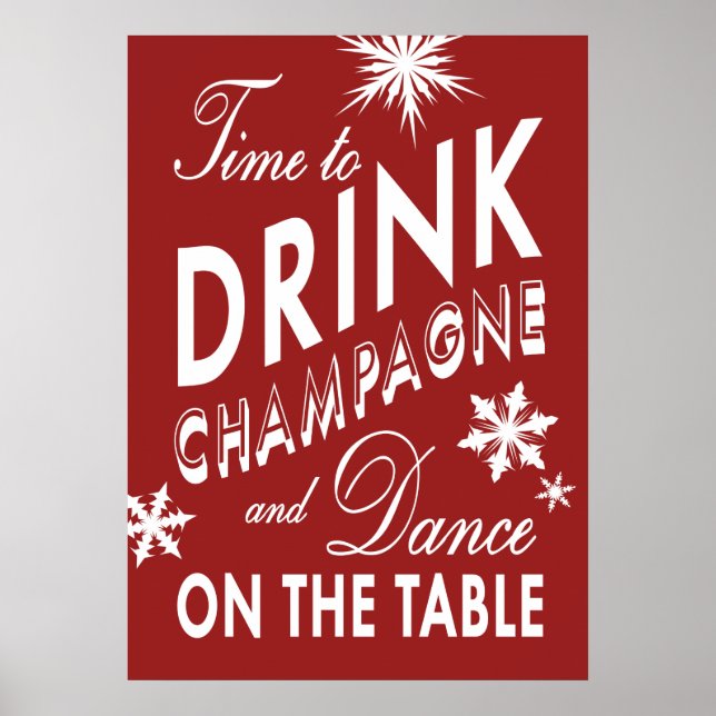 Time to Drink Champagne Holiday Poster (Devant)