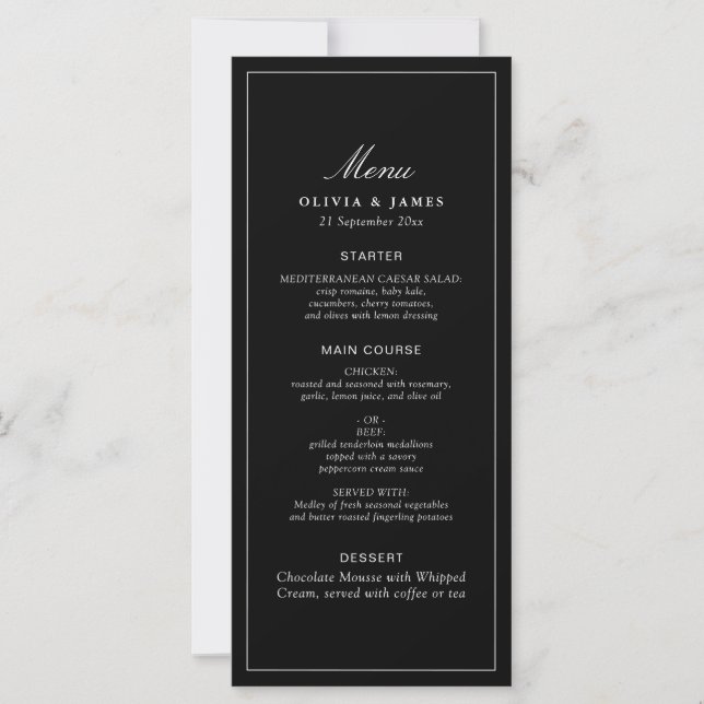 Timeless Dark Black Modern Minimalist Wedding (Devant)