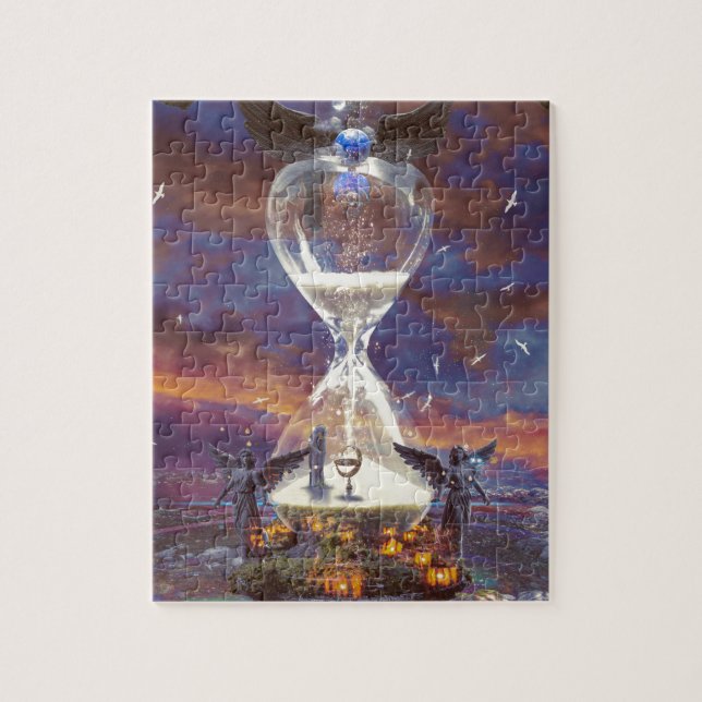 Timeless puzzle hourglass clock (Vertical)