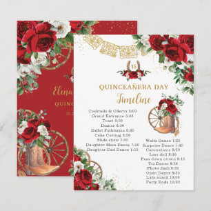 Timeline de bottes charro florales rouges et blanc