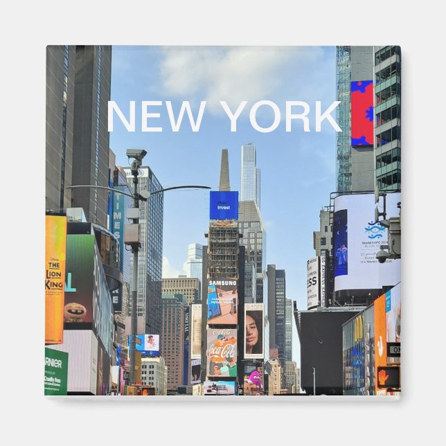 Times Carré New York Souvenir Magnet (Devant)