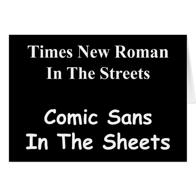 Times New Roman dans les rues, Comic Sans.... (Devant horizontal)