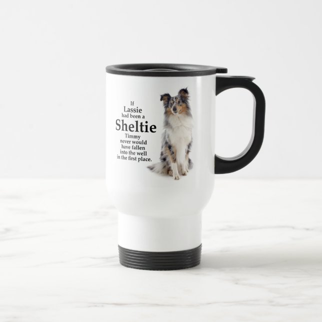 Timmy's Blue Merle Sheltie Travel Mug (Droite)