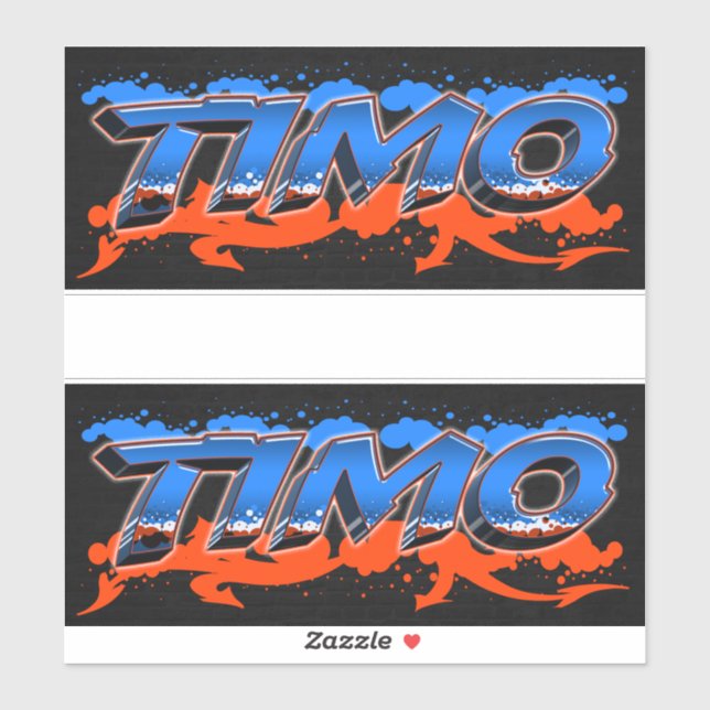 Timo prénom autocollant graffiti sticker (Feuille)